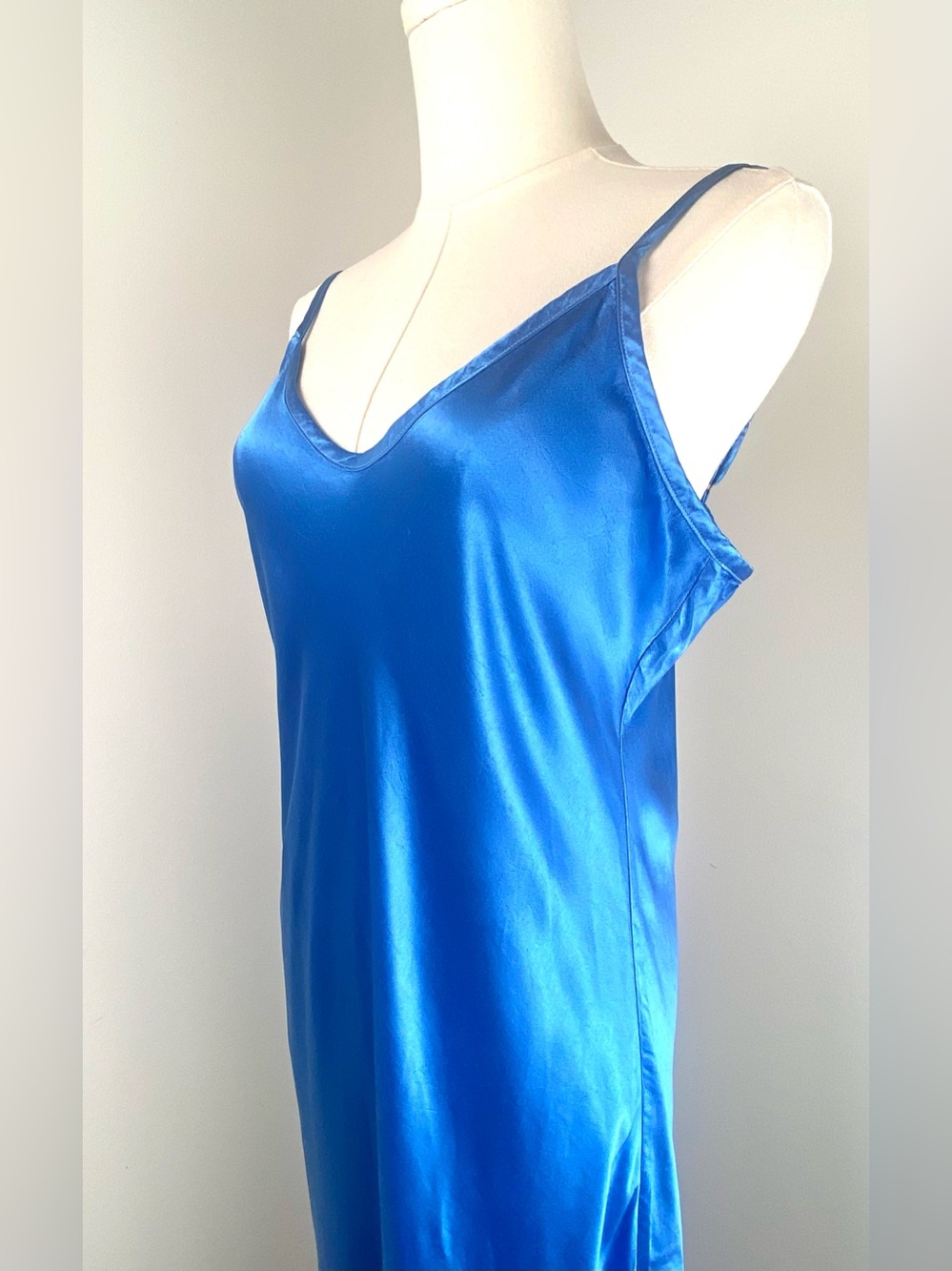Enza Costa Blue Maxi Slip Dress Silky NWOT Vanity/Designer Size 2, US 6 - Picture 8 of 13